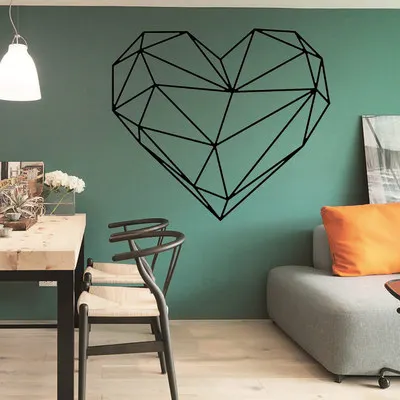 

DIY Hight Quality Carving Geometrical Heart-shaped Home Decal Wall Sticker Living Room Home Decoration Wall Decor 3D Wall Art