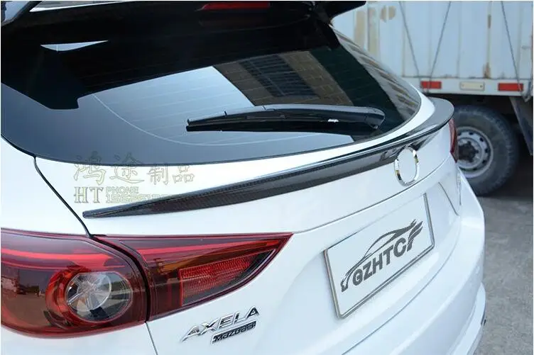 Карбоновое волокно заднего крыла багажника спойлер для 14 18 MAZDA 3 M3 Axela хэтчбек 2014