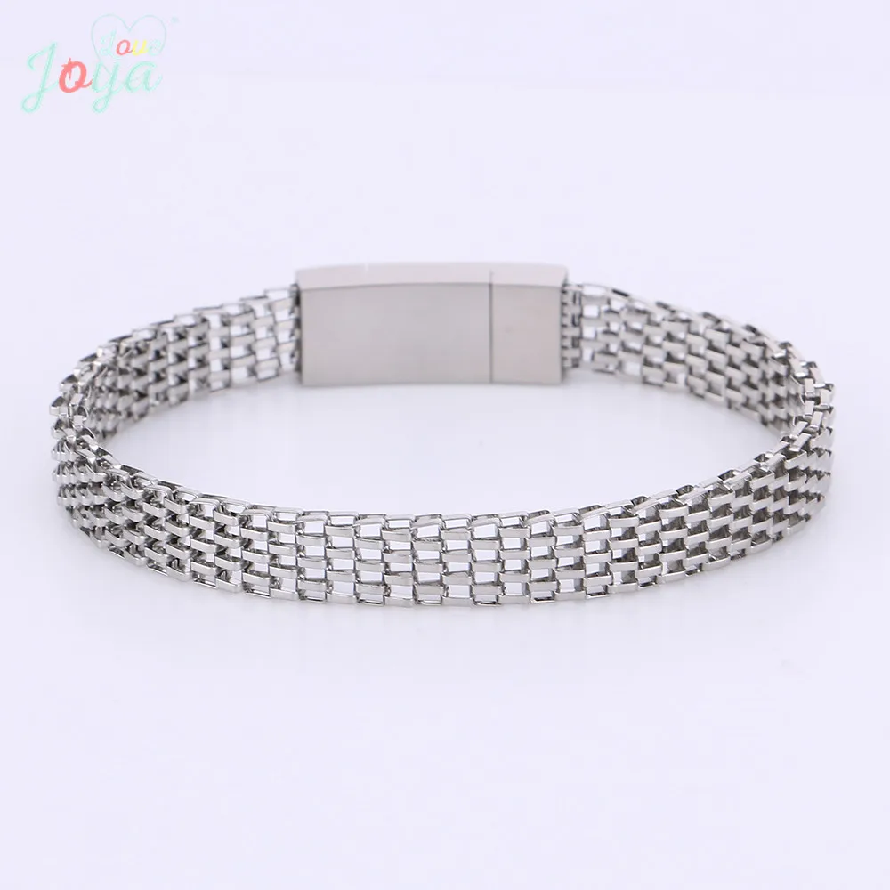 Joya Love Easy-hook Silver Bracelet For Men Stainless Steel Fashion Simple Jewelry Wholesale Gift Bracelets &amp Bangles | Украшения и