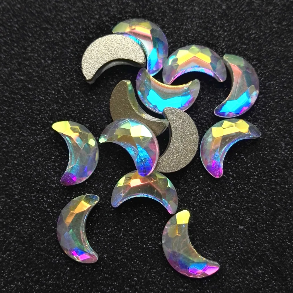 

288pcs A2554 5x8mm 6x10mm Non HotFix FlatBack Crystal AB Moon Glass Rhinestones Strass Beads Fancy Crystal Stones For Clothes