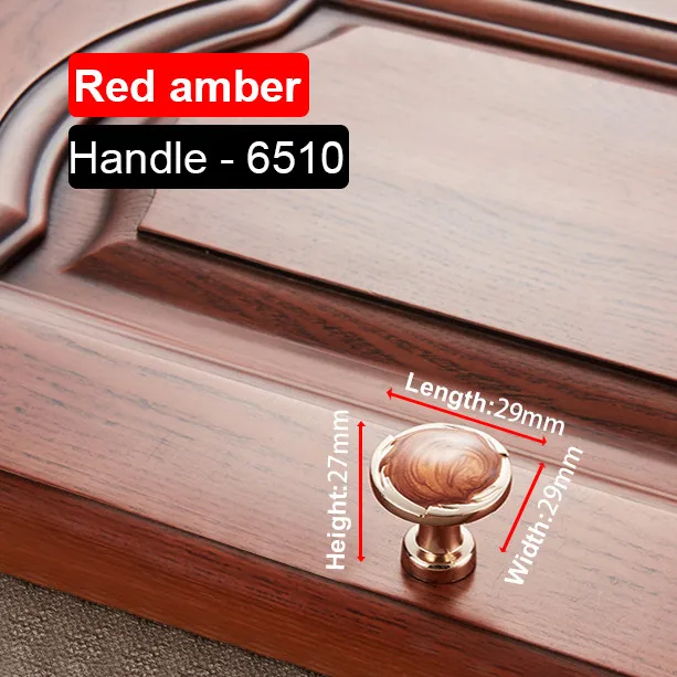6510SH-Red Amber NAIERDI красный белый Янтарный серии ручки для шкафа цинковый сплав Европейский шкаф ручки для выдвижных ящиков шкаф дверная ручка фурнитура - Цвет: 6510SH-Red Amber