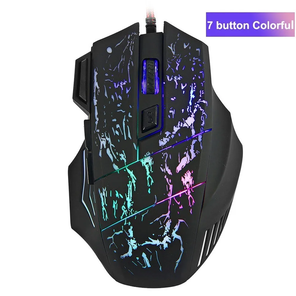 7 Button Colorful Профессиональная Проводная игровая мышь, 7 кнопок, 5500 dpi, светодиодный, оптическая, USB, компьютерная мышь, эргономика, геймерские мыши X8 для ноутбука, ПК, игры - Цвет: 7 Button Colorful