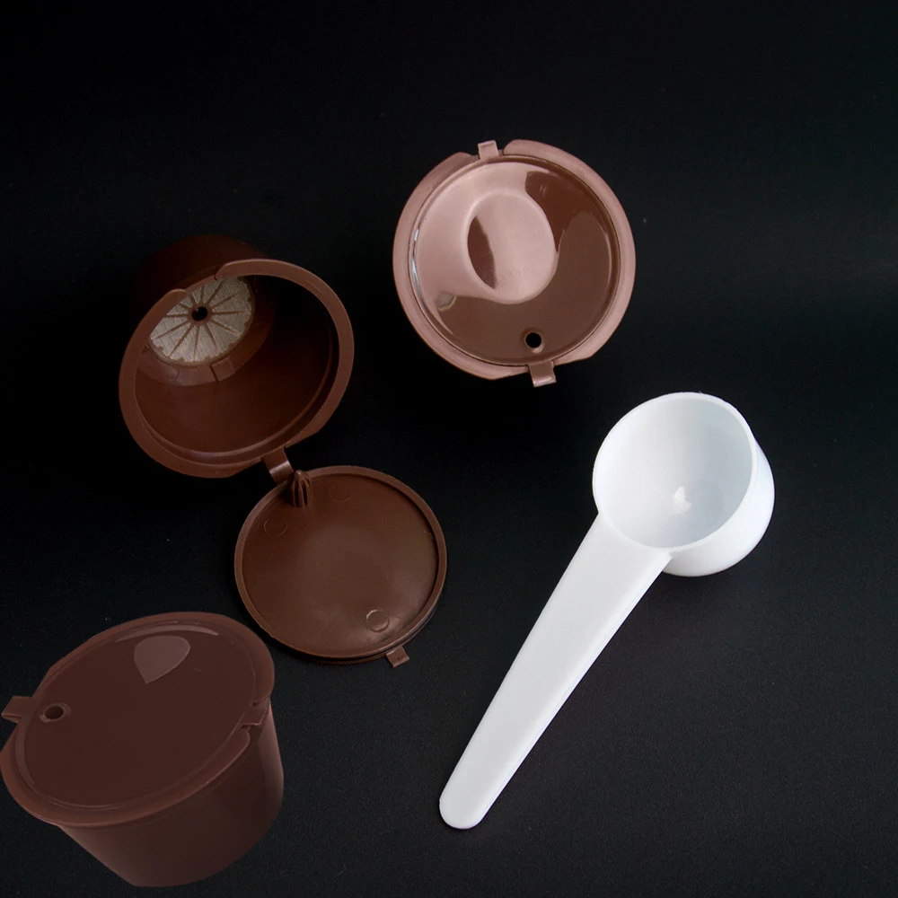 DUOLVQI 3 шт. dolce&gusto многоразового пользования кофейные капсулы с крышками ложкой