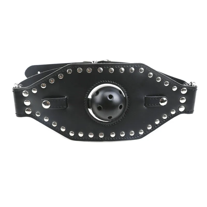 Надувная маска для рта блокирующий кожаный кляп черный красный мяч набивной