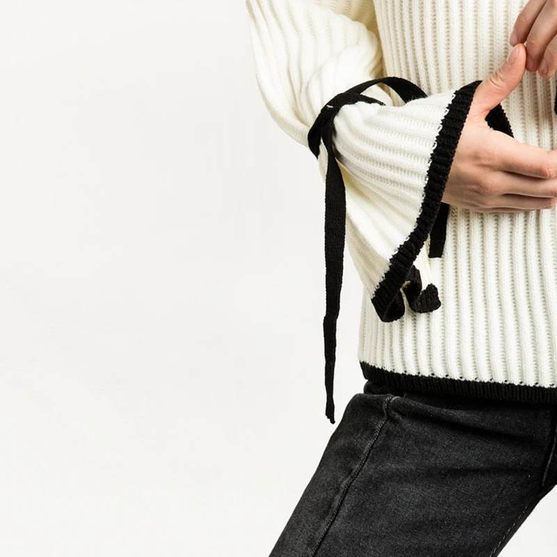 Hodoyi 2017 Fashion Sweater Women Casual Solid White O-neck Full Sleeve Pullovers Tops Cute Preppy Autumn Female Sweaters | Женская