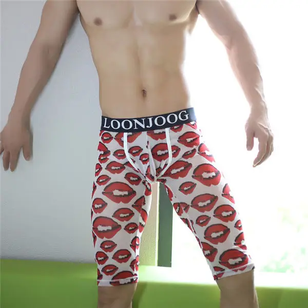 Red Kiss Фирменное Мужское нижнее белье, трусы, мужские сексуальные трусы, Cueca Masculina, u-образные трусы, мужские трусы на молнии, мужское нижнее белье, Ropa pants - Цвет: Red Kiss