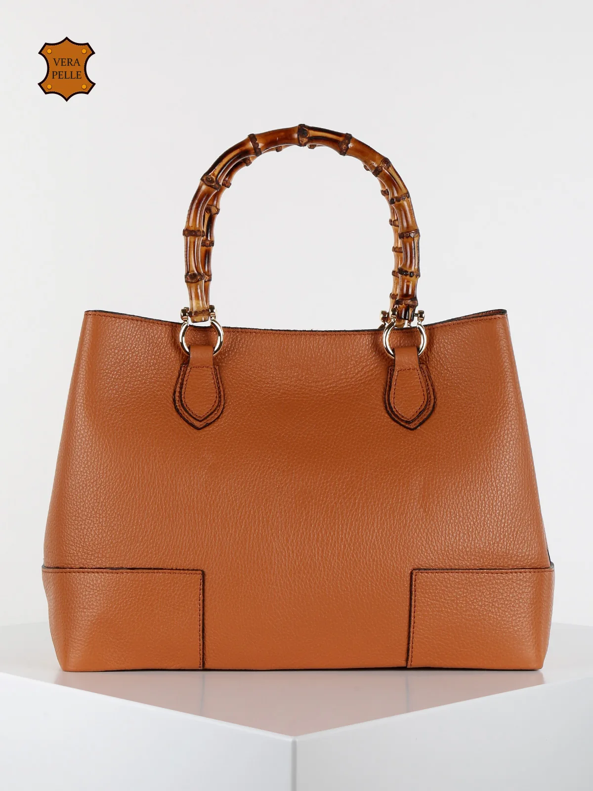 Кожаная сумка с деревянными ручками-коричневый | Багаж и сумки