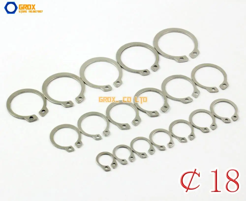 100 шт. стопорное кольцо из нержавеющей стали 304 18 мм|retaining ring|snap retaining ringexternal circlips |