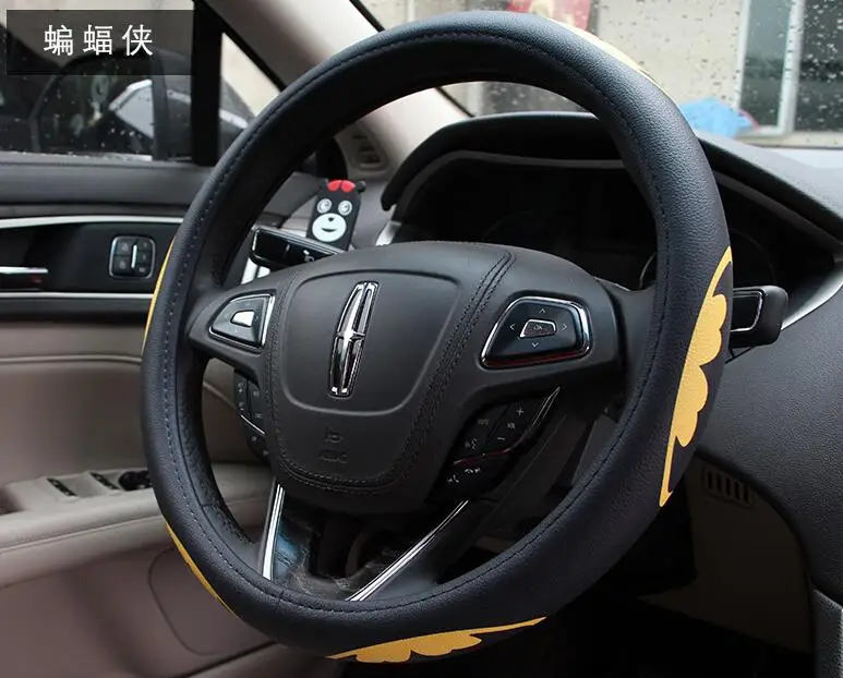Кожаный руль стиль автомобиля с капитаном Америкой крышка рулевого колеса и