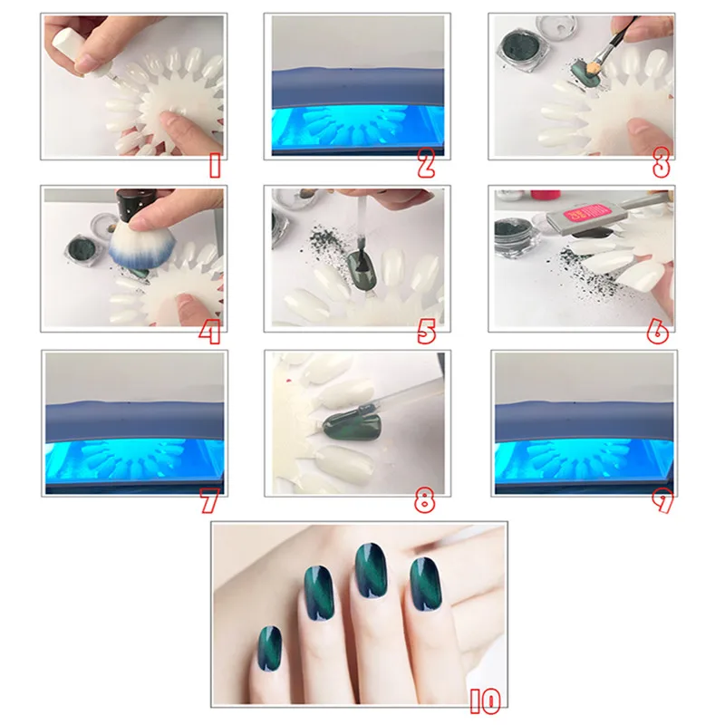 3D Cat Eye Mirror Powder Glitter Effect Magnet Dust UV Gel Polish Environmental Magic Nail Art Glitters |