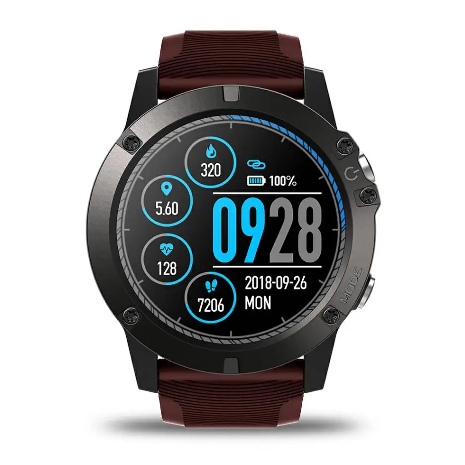 Red Zeblaze VIBE 3 PRO, цветной сенсорный дисплей, спортивные Смарт-часы, пульсометр, IP67, водонепроницаемые, Погодный пульт, музыка, для мужчин, для IOS и Android - Цвет: Red