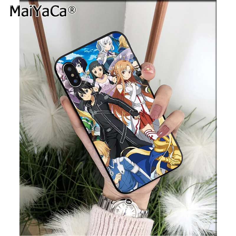 MaiYaCa аниме меч искусство онлайн ТПУ Мягкие аксессуары для телефона чехол iPhone X XS MAX
