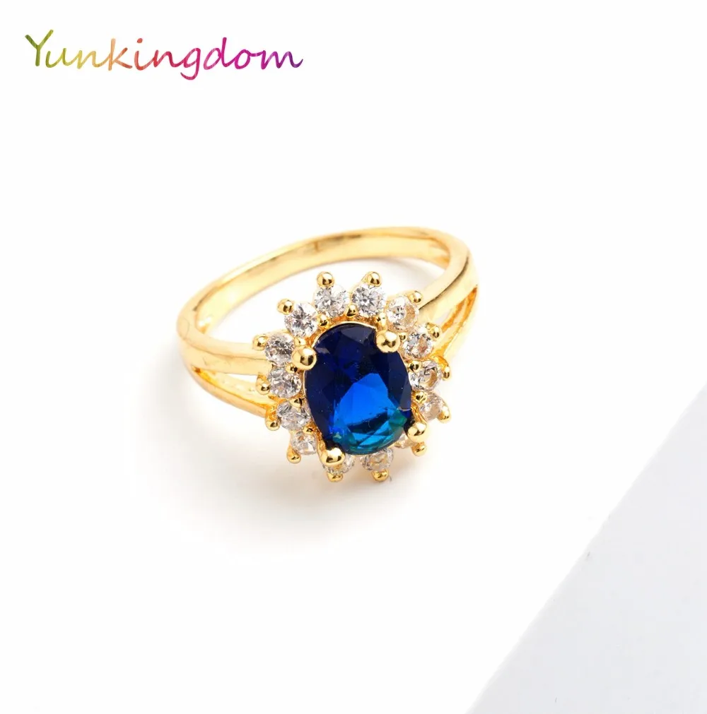 Yunkingdom очаровательные свадебные кольца для женщин золотого цвета модные цветочные кольца