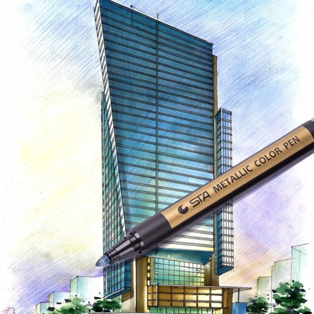 10 разных Цветной металлик перманентные маркер краски ручки классическая