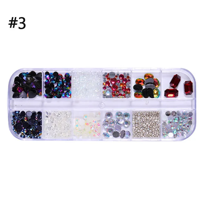 pattern 3 Multi-size Nail Rhinestones 3D Crystal AB Clear Nail Stones Gems Pearl DIY Nail Art Decorations Gold Silver Rivet Rhinestone - Цвет: pattern 3