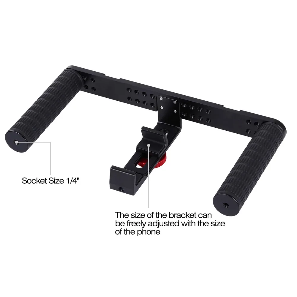 PULUZ 4 in 1 Vlogging Live Broadcast Smartphone Video Rig Handle Filmmaking Recording Stabilizer Aluminum Bracket Kits for Phone |