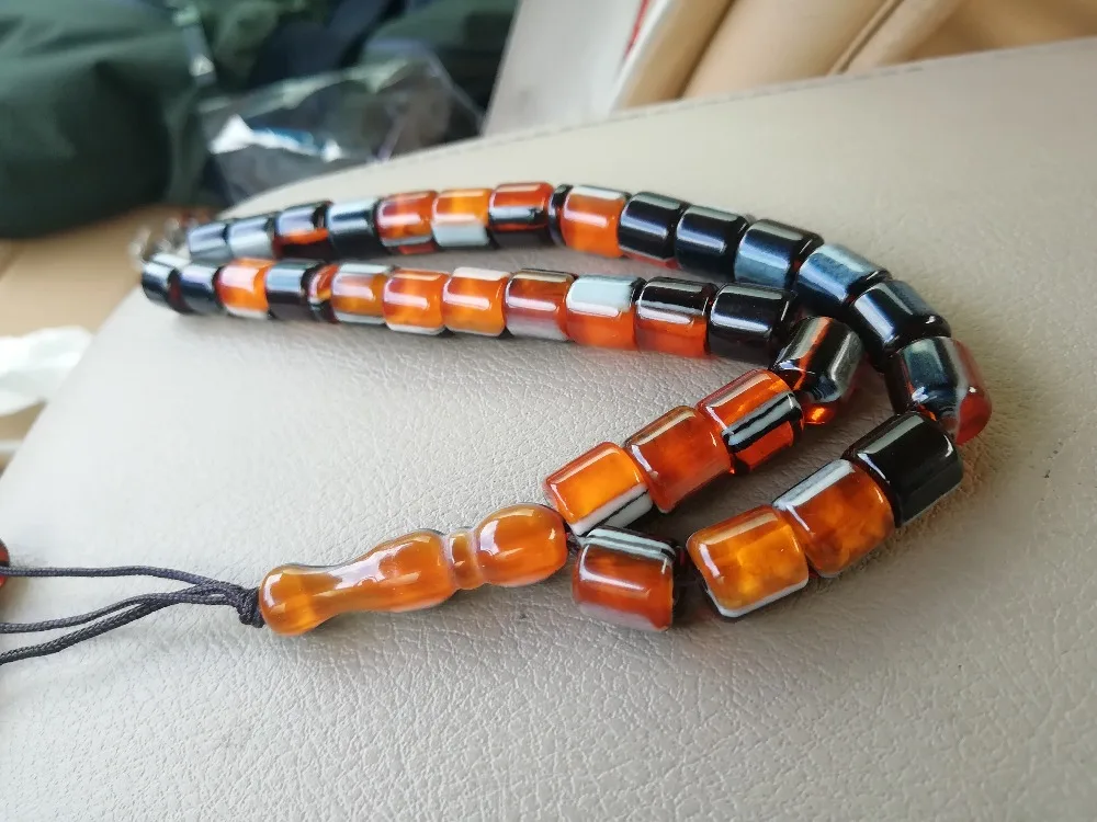 Имитация янтаря цвет мусульманский подарок 33 tasbih misbaha tespeeh masbaha tesbih Молитвенные Четки из бусин ислам подарки subha sibha