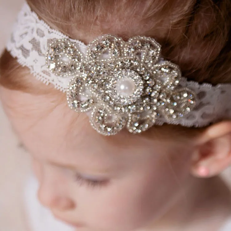 

Sweet Toddler Baby Girls Crystal Headbands Party Wedding Headbands Hair Wears with Rhinestone Christmas Gifts