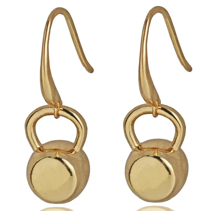 Фитнес вдохновляющий гири серьги для женщин нержавеющая сталь черный/Золотой