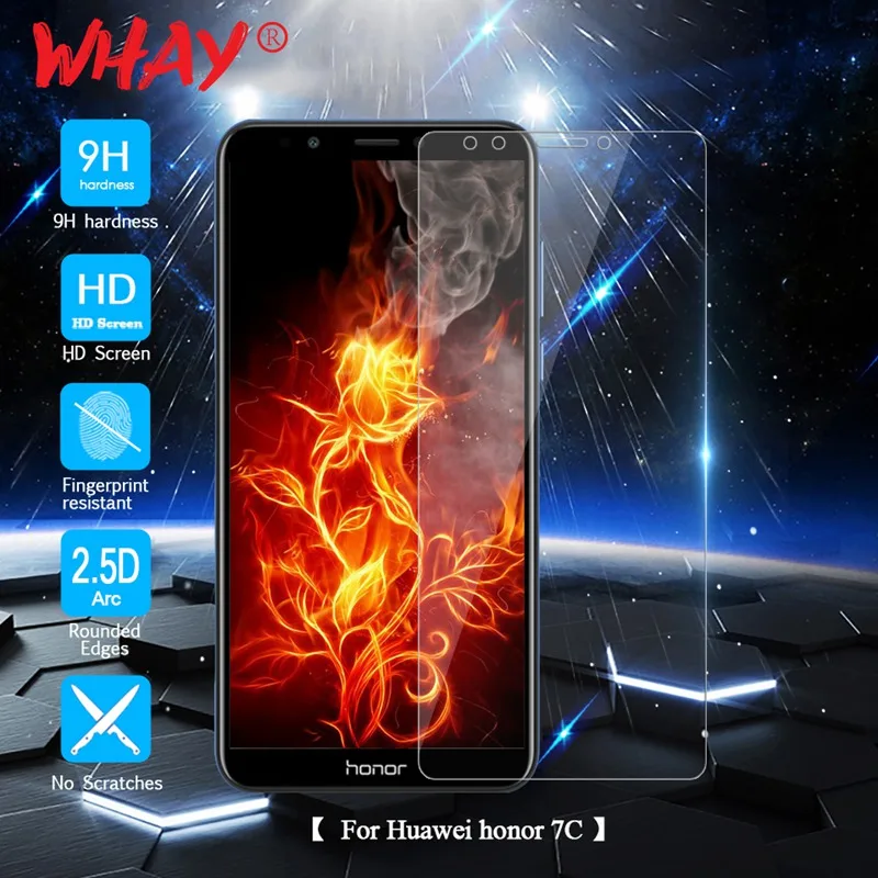 WHAY 9 H 2.5D Закаленное стекло для Huawei Honor 7 C протектор экрана прозрачное Honor7c защитное