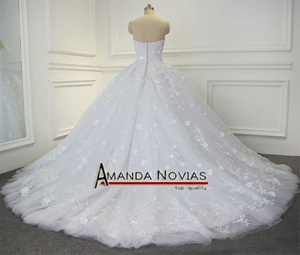 Бальное платье свадебное 2019 Amanda Novias реальные фотографии с длинным шлейфом|gown