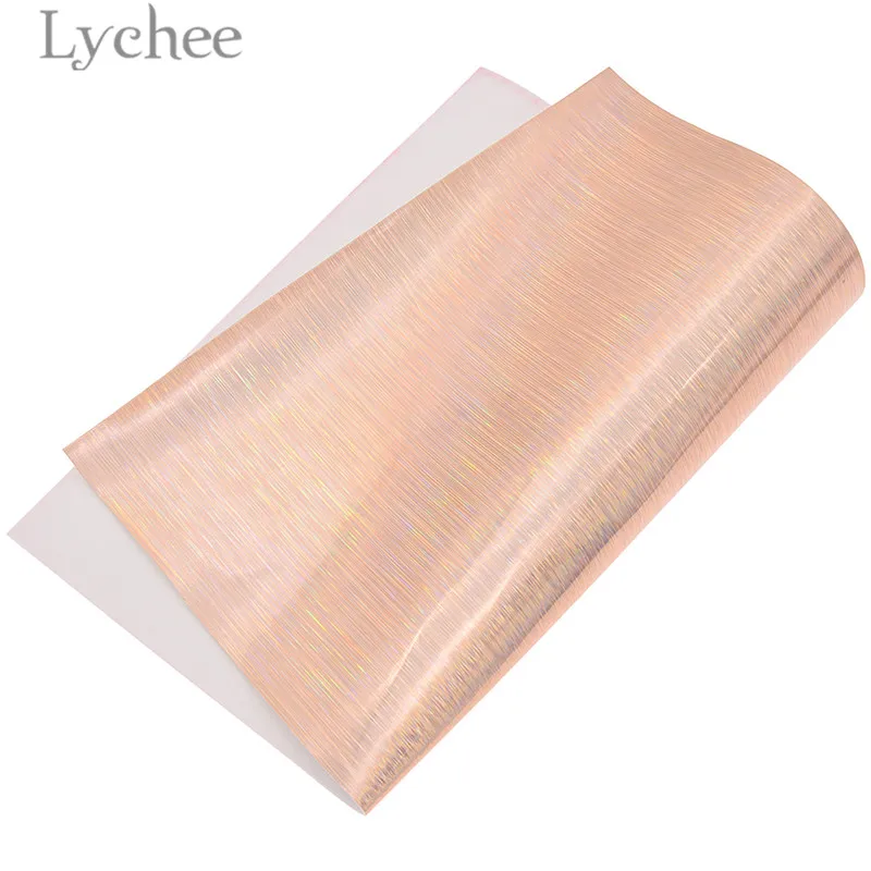 Lychee A4 Hologram Faux Leather Fabric High Quality Pure Color Synthetic DIY Material For Handbag Garments | Дом и сад