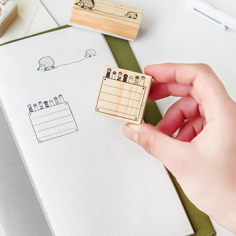 1 шт. маленький дневник с животными серия Деревянный штамп diy Ручная наклейка