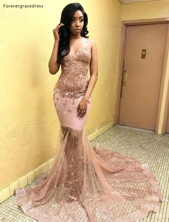 Розовые платья русалки для выпускного вечера черные девушек из Южной Африки на