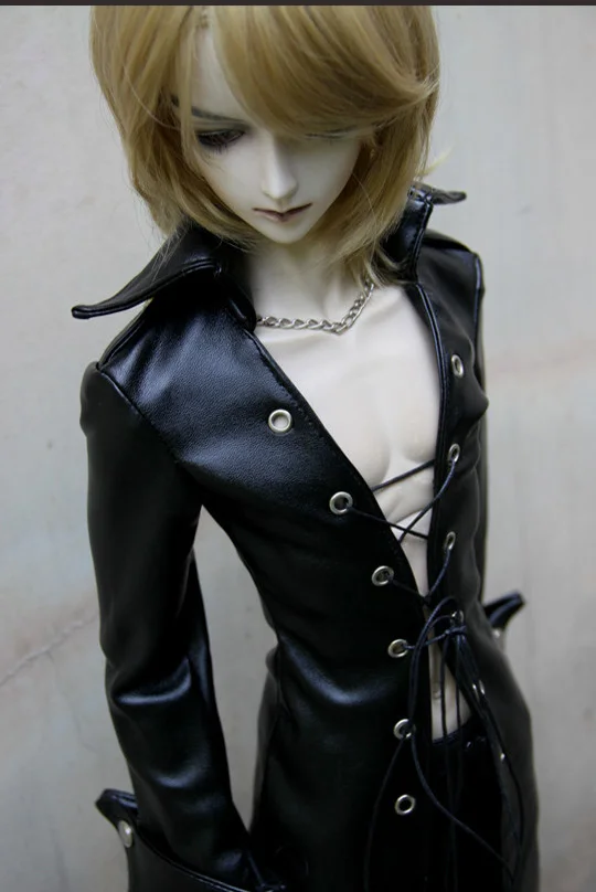 Крутое супер длинное черное кожаное пальто для BJD 1/4 MSD 1/3 SD17 Одежда куклы дяди на