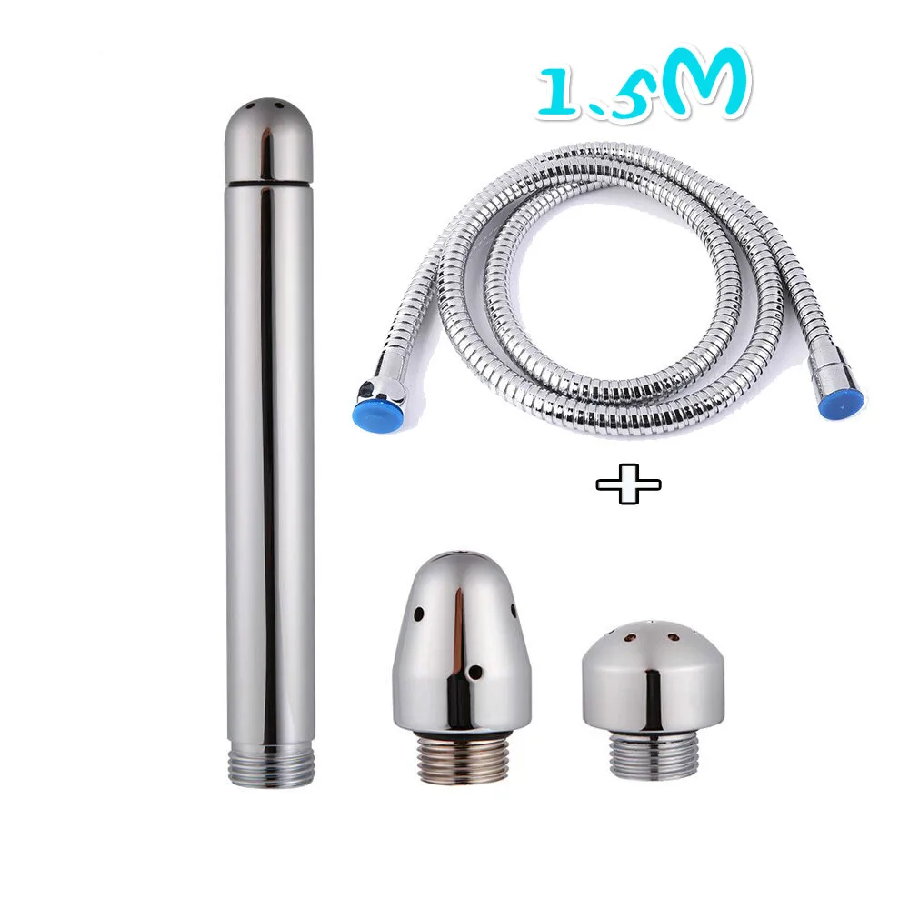 Shower douche anal / vaginal enema set stainless steel hose couple aid head shower sex toy adult game |