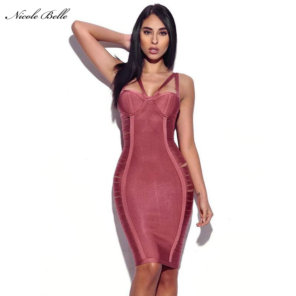 Бренд Nicole Belle 2019 летнее Новое дамское модное Бандажное платье сексуальное с v