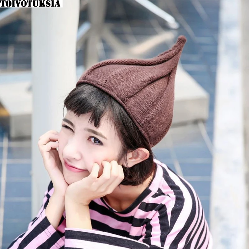

TOIVOTUKSIA Russian Winter Knitted Cap women's Hat Knitted Warm Soft Beanie Cap bonnet Gorro Caps For Women