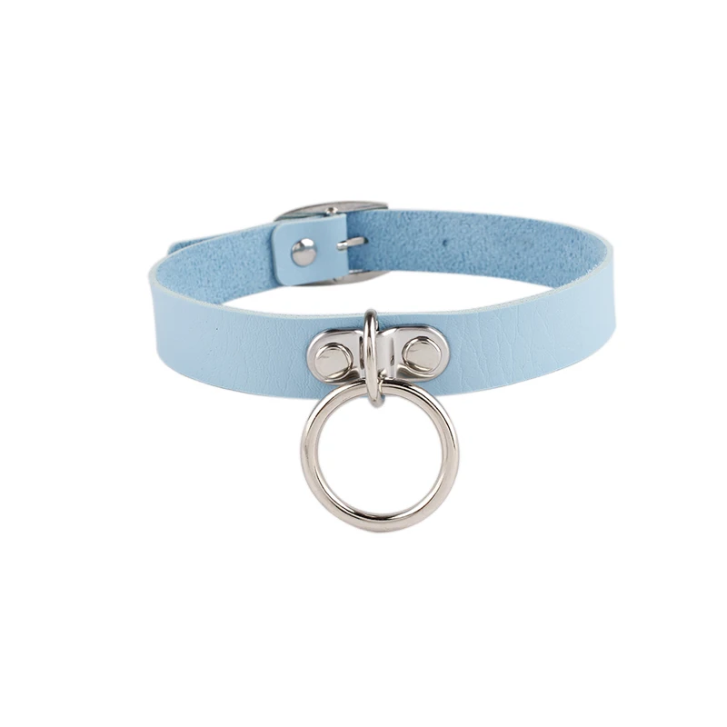 blue Meajoe модный сексуальный панковский Готический кожаный Шипованный Очаровательное ожерелье круглый воротник ожерелье s женский ювелирный подарок - Окраска металла: blue