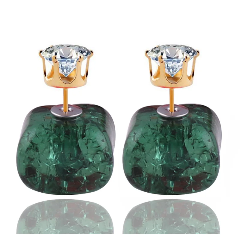 Новый дизайн блестящие серьги гвоздики в виде короны с кристаллами