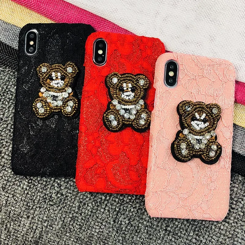 Kerzzil Ретро Стиль Ювелирный Медведь телефон чехол для iPhone 6 7 6s с мультфильм кружево