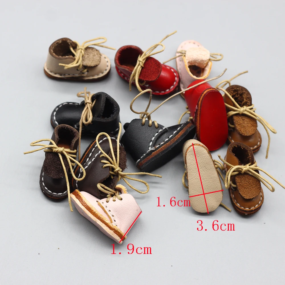 1 пара аксессуары для кукол обувь шарнирной куклы blyth 1/6 подходит 1/8 BJD мини кожаная