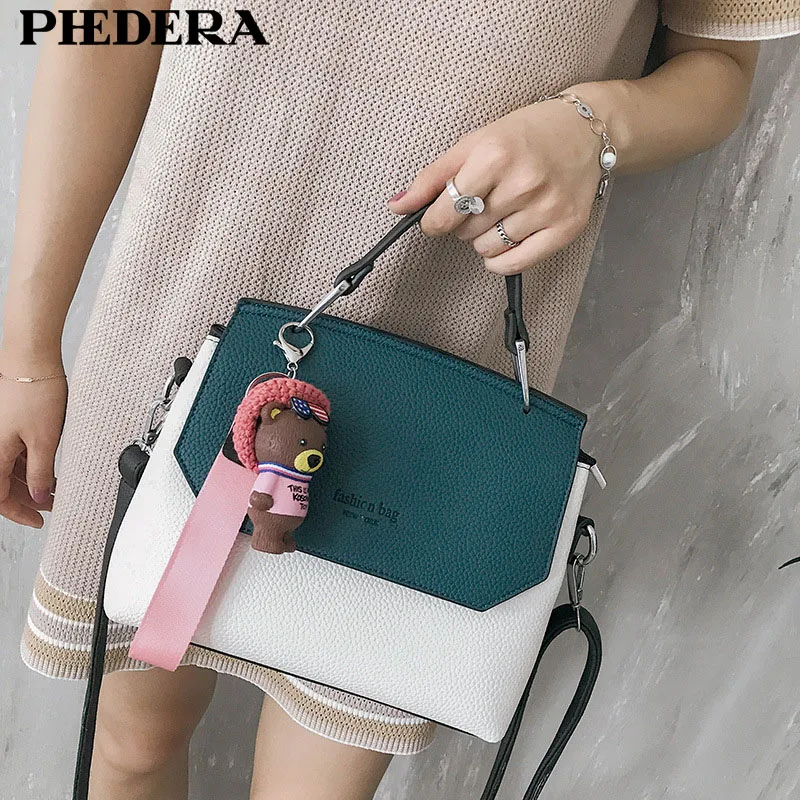 Женская сумка тоут из искусственной кожи PHEDERA розовая/оранжевая мессенджер с