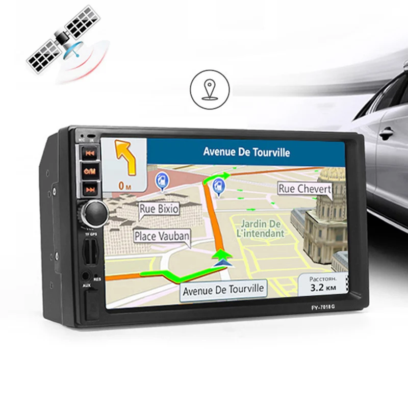 2 din Автомобильный мультимедийный плеер GPS навигация Bluetooth Радио AUX mp3 MP4 MP5 стерео