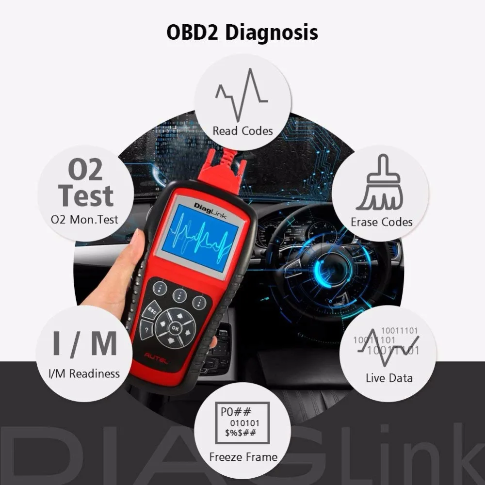 AUTEL Diaglink OBD2 EOBD автоматический диагностический инструмент OLS EPB ABS Oil All системный