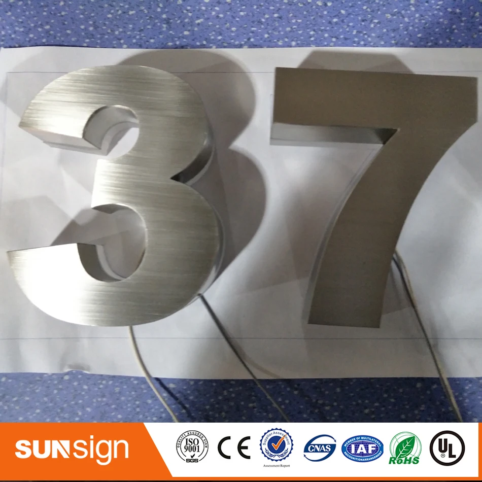 H 20 см новое поступление! 3D LED подсветка матовая нержавеющая сталь письма бизнес