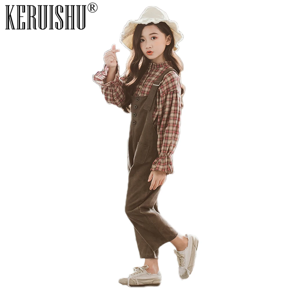 KeRuiShu/комплект из 2 предметов одежда для девочек (рубашка + комбинезон) осенняя