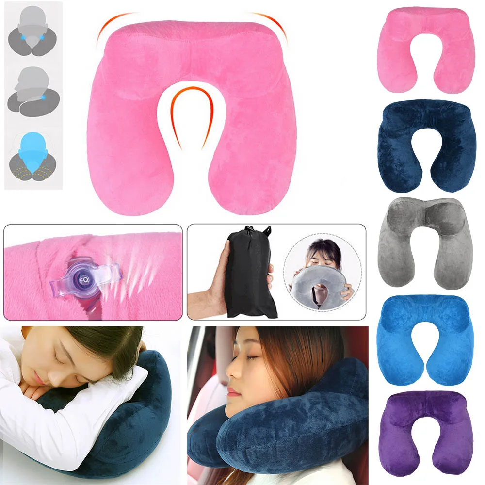 Надувные u образные подушки для путешествий портативная наружная Подушка Шейный