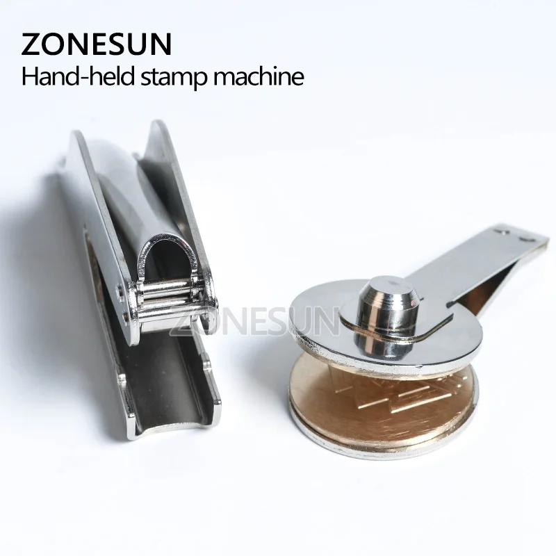 ZONESUN ручной настольный стальной штамп печать название компании печатная машина