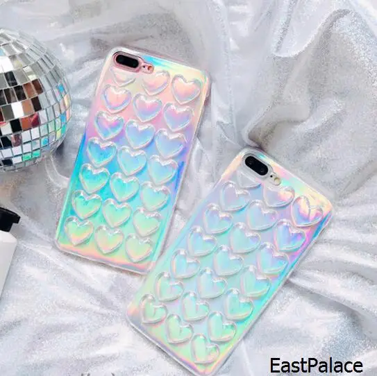 3D кавайный голографический прозрачный чехол для IPhone X XS 10 8 8P 7P 7 6 6s Plus телефона