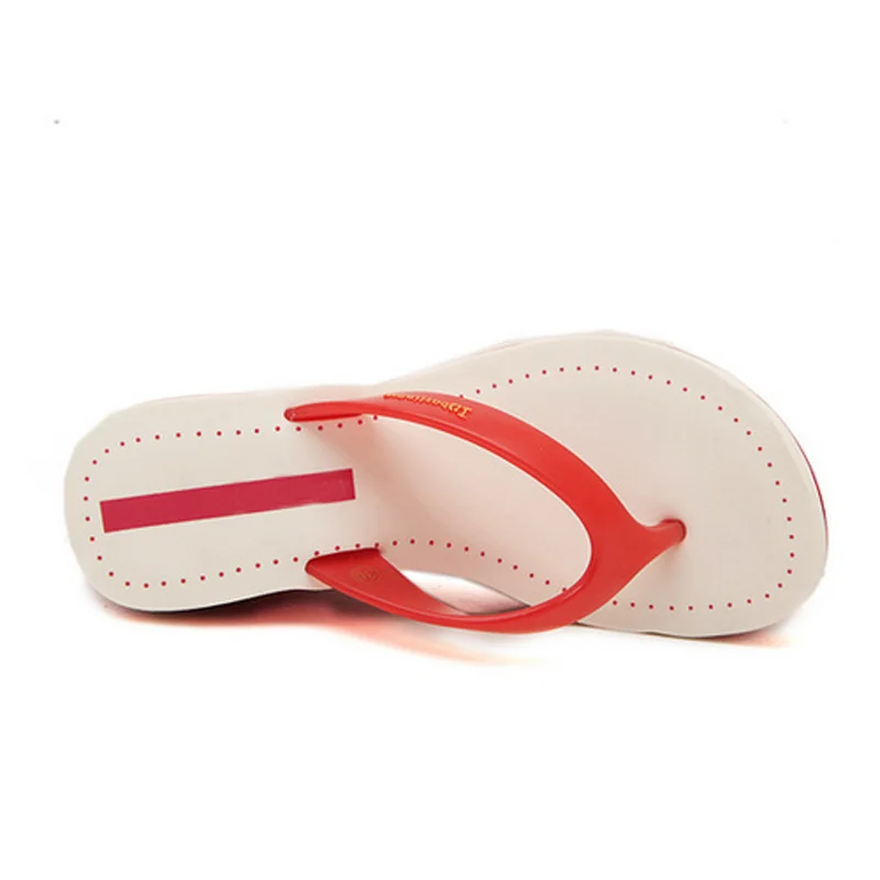 Фирменные сандалии клин дамы Пляжная Летняя обувь на платформе шлепанцы женская