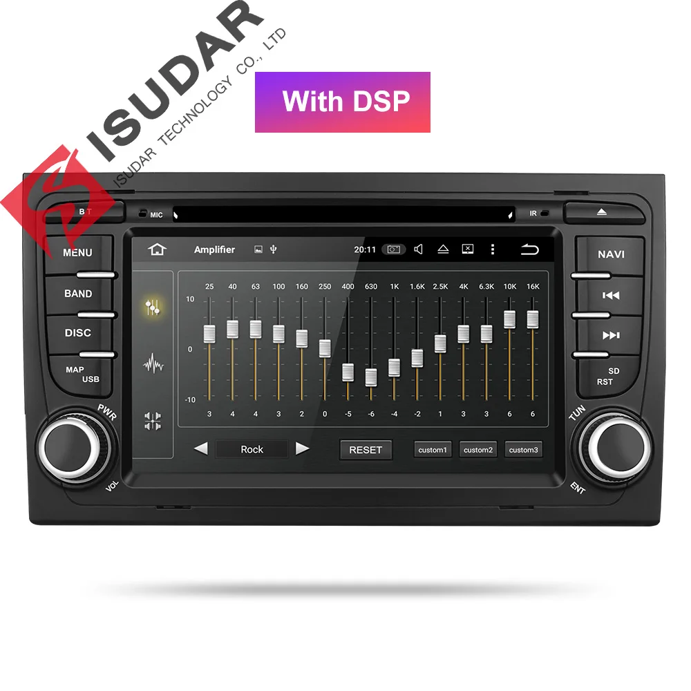 Isudar rom 64 Гб 2 Din Авто Радио Android 9 для Audi/A4/S4 2002-2008 gps Автомобильный мультимедийный Восьмиядерный ram 4 Гб DSP USB камера-видеорегистратор FM - Цвет: ROM 32G With DSP
