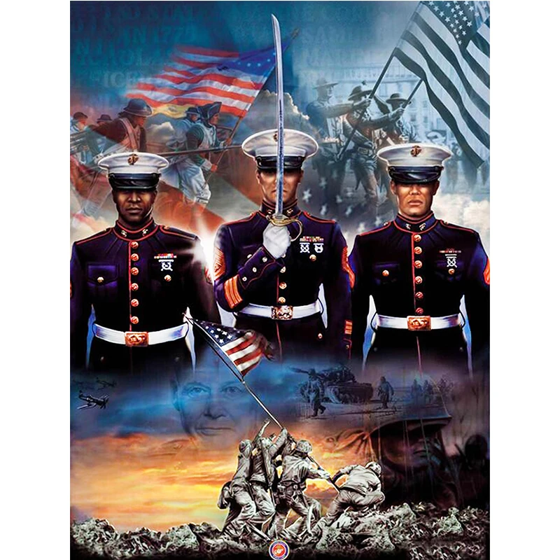 

DIY Full Square/Round Diamond Painting Cross Stitch Army Warrior Diamond Embroidery Needlework Rhinestone Home decor WG1207