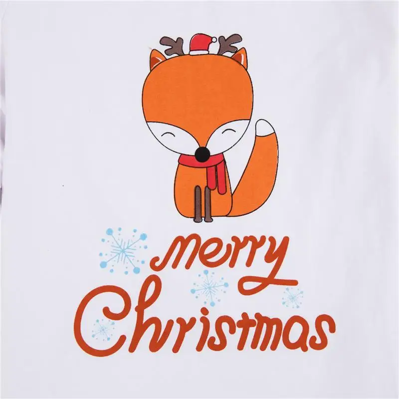 Рождественские пижамы для мальчиков и девочек хлопковая одежда с принтом лисы