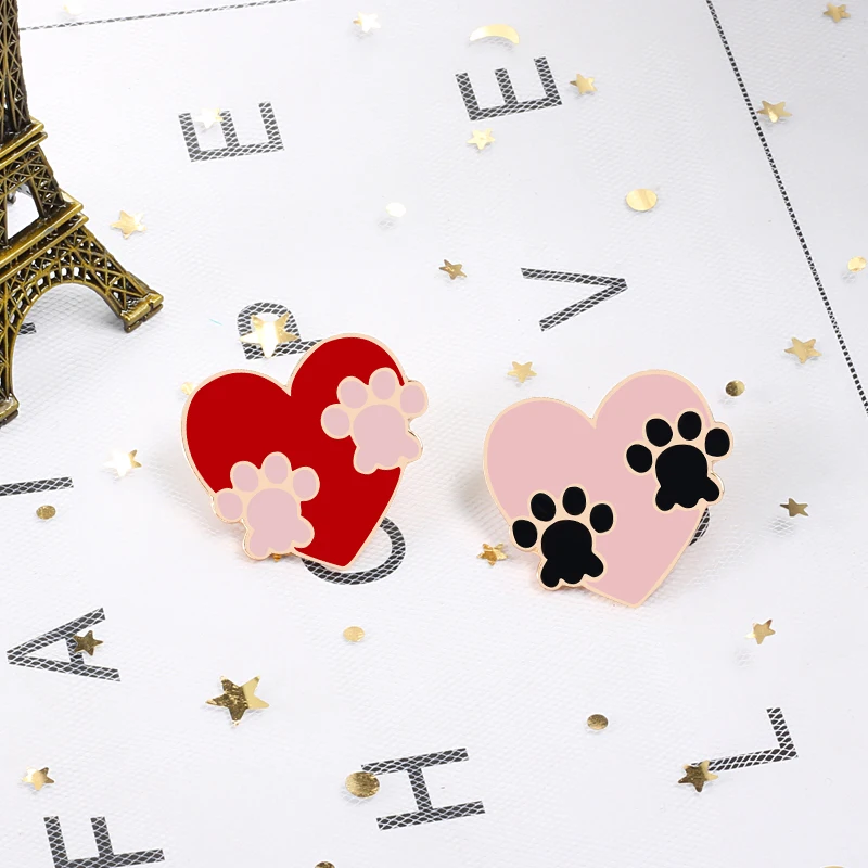 Женская Брошь с эмалью 3 цвета брошь принтом в виде кошачьей лапы розового синего