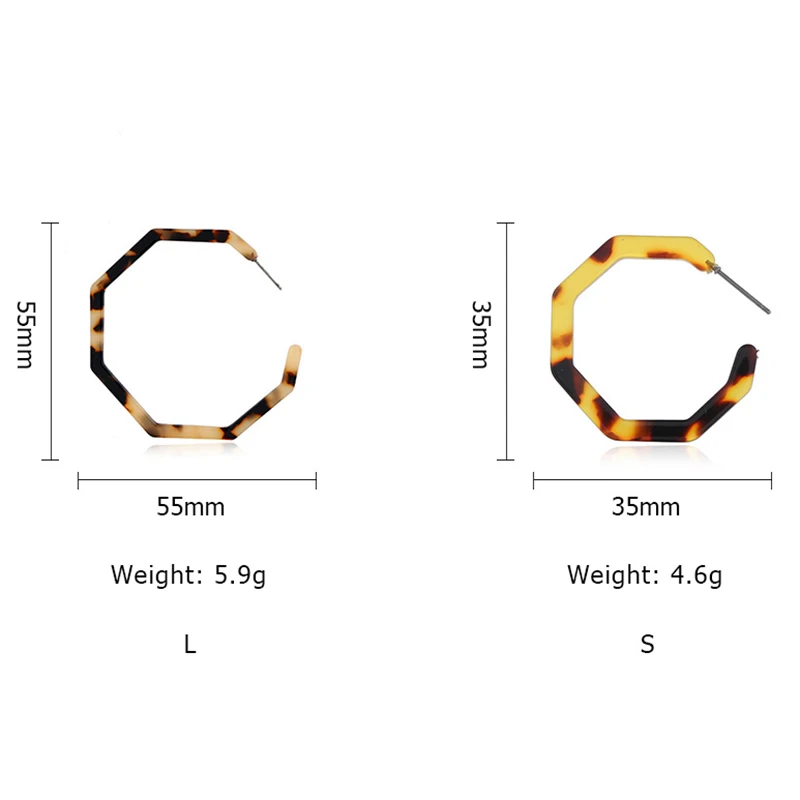 Bohemian Geometric Statement Hoop Earrings Fashion Jewelry Round Circel Leopard Printed Acrylic Drop for Women Female | Украшения и